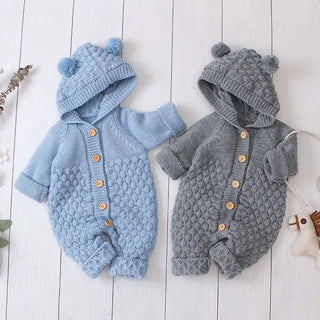 baby knitted قطعة واحدة halo clothes ربيع وخريف newborn clothing men and women baby sweater cute warm crawling clothes