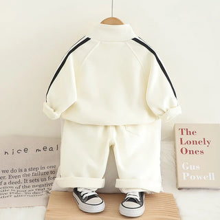 baby كاجوال sportswear موضة 2025 ربيع وخريف جديد ستايل handsome knitted cotton hoodie طقم قطعتين for أولاد and بنات