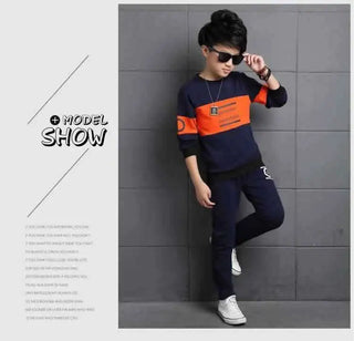 أولاد كاجوال print طقم قطعتين طويل-sleeved t-shirt and pants for ربيع وخريف children's cotton clothing