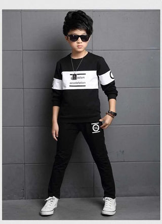 أولاد كاجوال print طقم قطعتين طويل-sleeved t-shirt and pants for ربيع وخريف children's cotton clothing