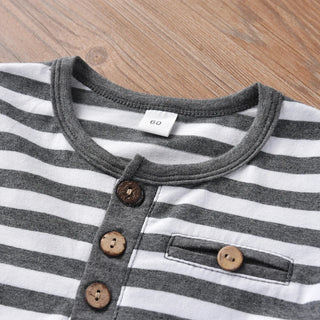 أولاد' جديد أكمام طويلةd round neck open collar striped print simple trendy children's بدلة