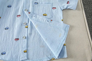 أولاد odm cotton طقم قطعتين أكمام قصيرة صيف بدلة with print كاجوال خفيف breathable shirt & jeans for children