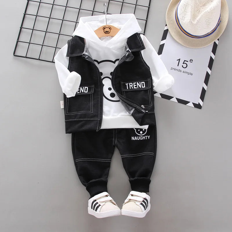 أولاد sports suits ربيع وخريف clothes handsome korean children clothes children baby sweater three-piece بدلة