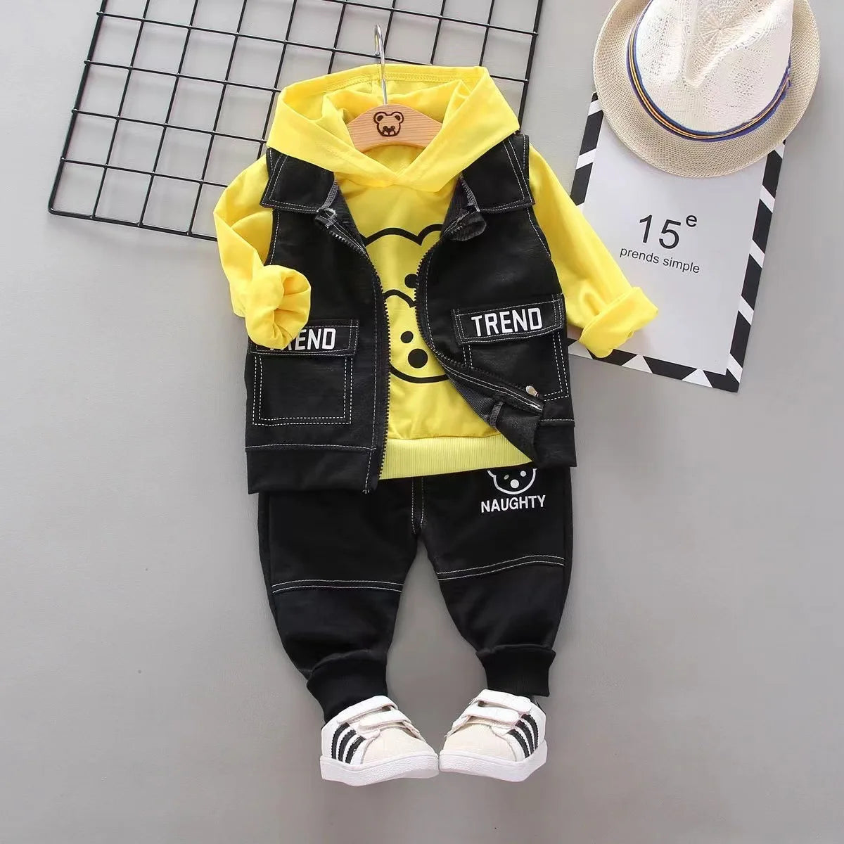 أولاد sports suits ربيع وخريف clothes handsome korean children clothes children baby sweater three-piece بدلة