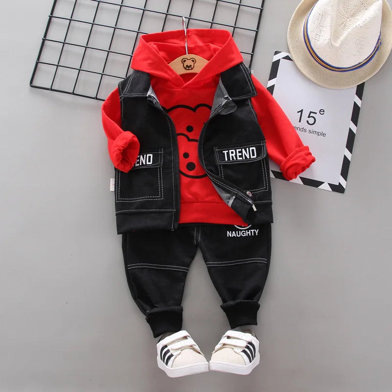 أولاد sports suits ربيع وخريف clothes handsome korean children clothes children baby sweater three-piece بدلة