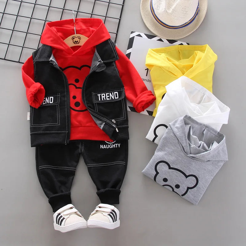 أولاد sports suits ربيع وخريف clothes handsome korean children clothes children baby sweater three-piece بدلة