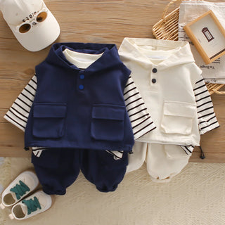 أولاد' ربيع وخريف clothing طقم موضة 2025 جديد ستايل ربيع وخريف handsome workwear 3-piece فيست طقم
