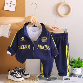 أولاد' ربيع وخريف طقم جديد ستايل children's ربيع وخريف أكمام طويلةd coat t-shirt pants 3-piece طقم