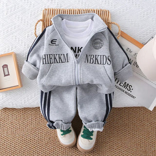 أولاد' ربيع وخريف طقم جديد ستايل children's ربيع وخريف أكمام طويلةd coat t-shirt pants 3-piece طقم
