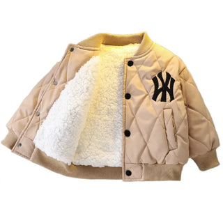 أولاد شتاء thickened baseball jacket small and medium children cotton coat with طويل length warm feature for أطفال