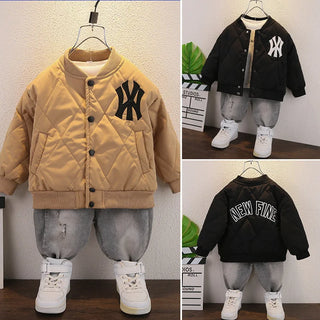 أولاد شتاء thickened baseball jacket small and medium children cotton coat with طويل length warm feature for أطفال