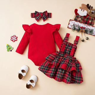 كاجوال baby بنت christmas woolen coat فيست and hair tape طقم gingerbread santa claus fawn فستان cute pattern ستايل