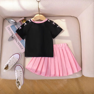 كاجوال صيف sports wind بنات' طقم قطعتين children's floral digital printing أكمام قصيرة توب بليسيه جيب worsted kid's