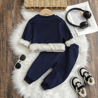 كاجوال two-piece أولاد' شتاء بدلة children's print ستايل foreign wear thickened جديد شتاء طقم for babies