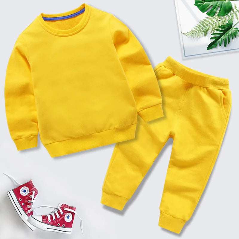 children's كاجوال fashionable sports leisure بدلة 100% cotton أكمام طويلة pants for أولاد and بنات toddler