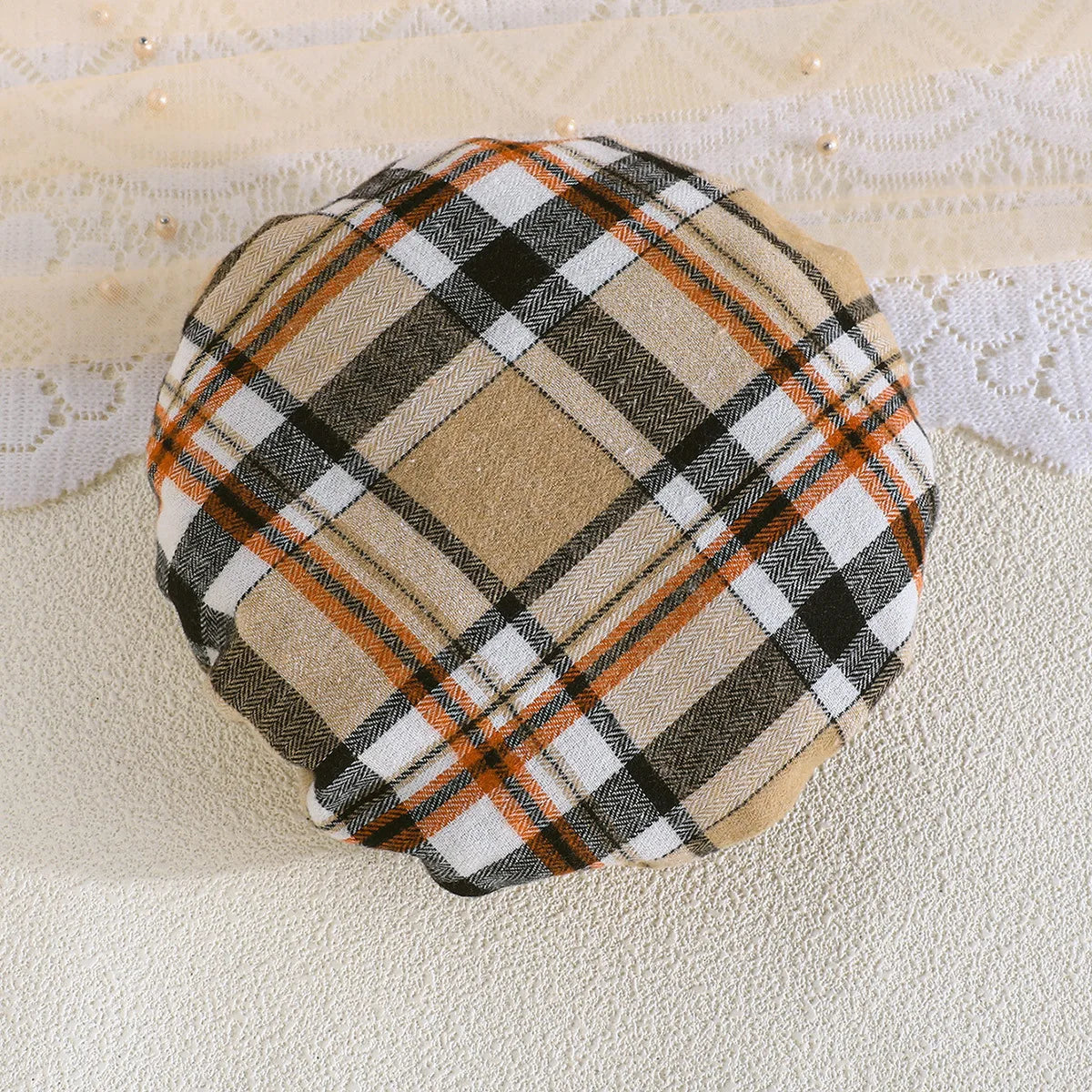 children's clothing for بنات 2-8y exquisite ruffled cuffs with bow decoration توب checkered قصير جيب with hat 3pcs طقم