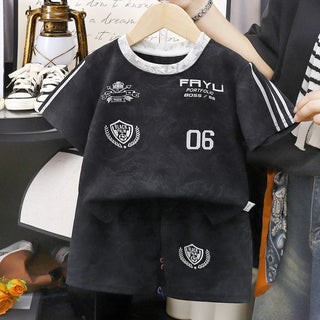 children's أكمام قصيرةd sports بدلة صيف جديد item أولاد' كاجوال صيف outfit baby shorts طقم قطعتين