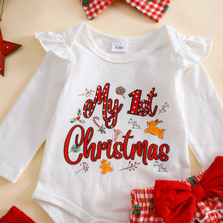 christmas tree plaid أميرة فستان socks طقم أكمام طويلة coat fall شتاء baby بنات four-piece outfit made cotton-جديد fashion
