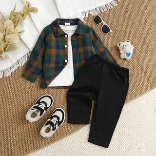 cross-border جديد ربيع & خريف أطفال بدلة أولاد كاجوال طقم قطعتين أكمام طويلة shirt & pants printed pattern for baby children