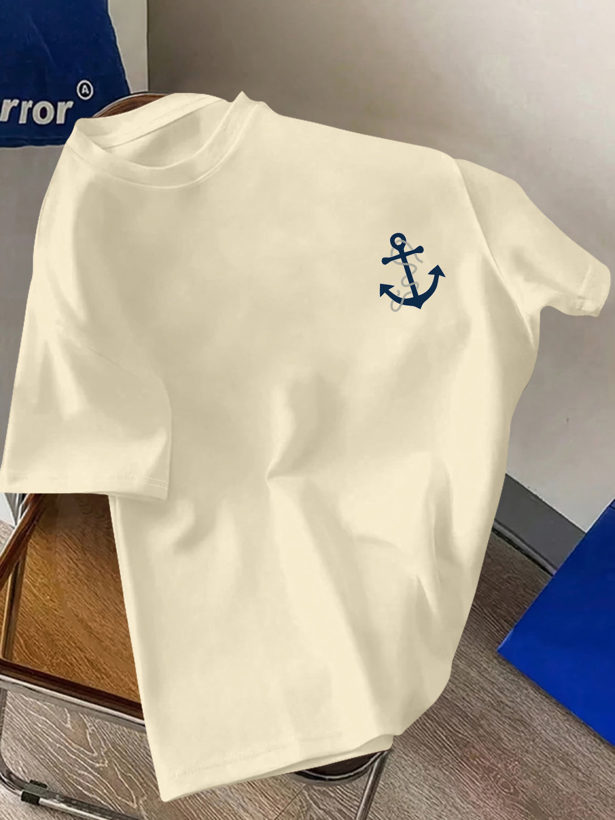 تيشيرت رجالي من القطن 100% برسمة مرساة