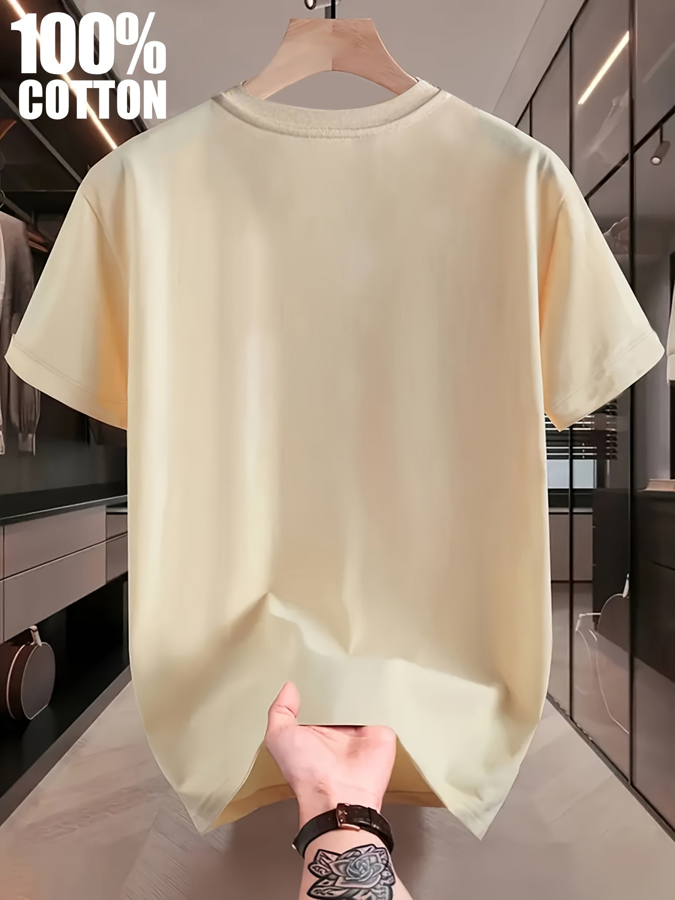 تيشيرت رجالي كاجوال من القطن بنسبة 100%