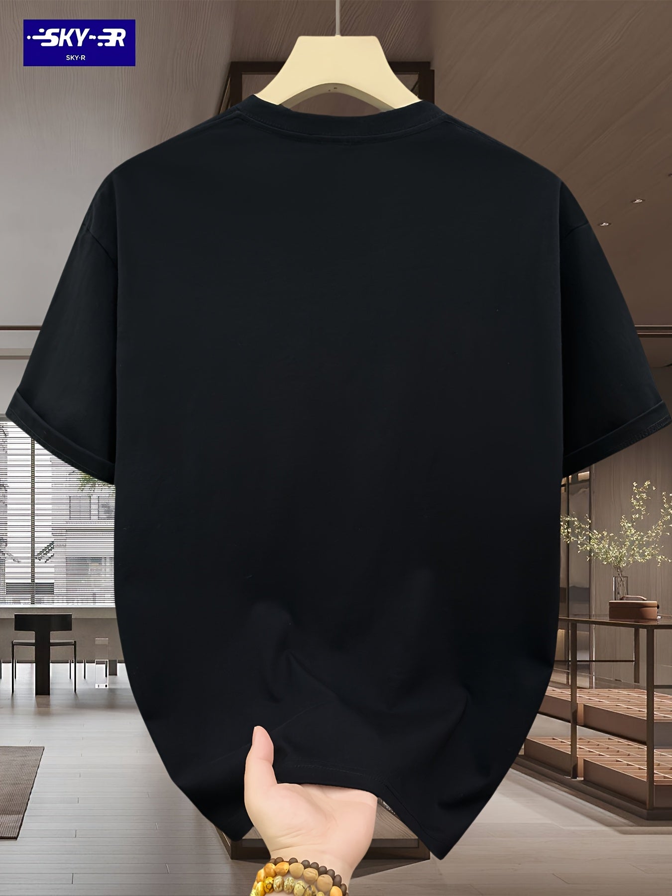 تي شيرت قطني غير رسمي للرجال