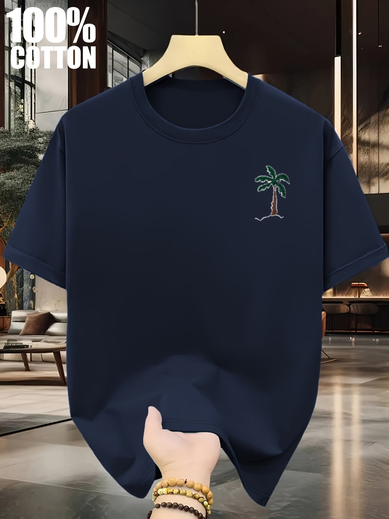 تيشيرت رجالي كاجوال من القطن بنسبة 100%