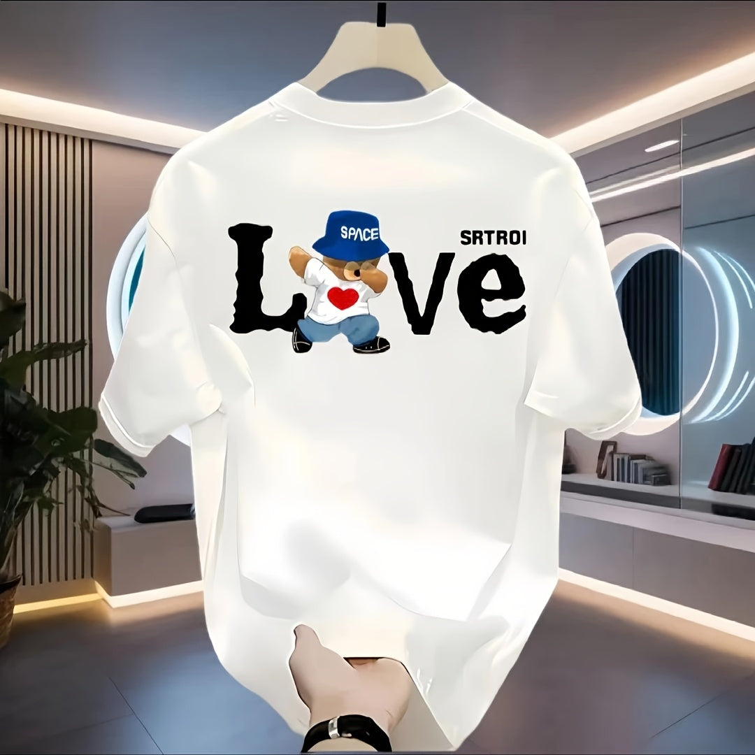 تيشيرت رجالي كاجوال ريترو من القطن 100%