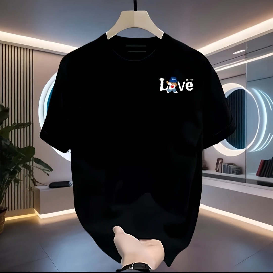 تيشيرت رجالي كاجوال ريترو من القطن 100%