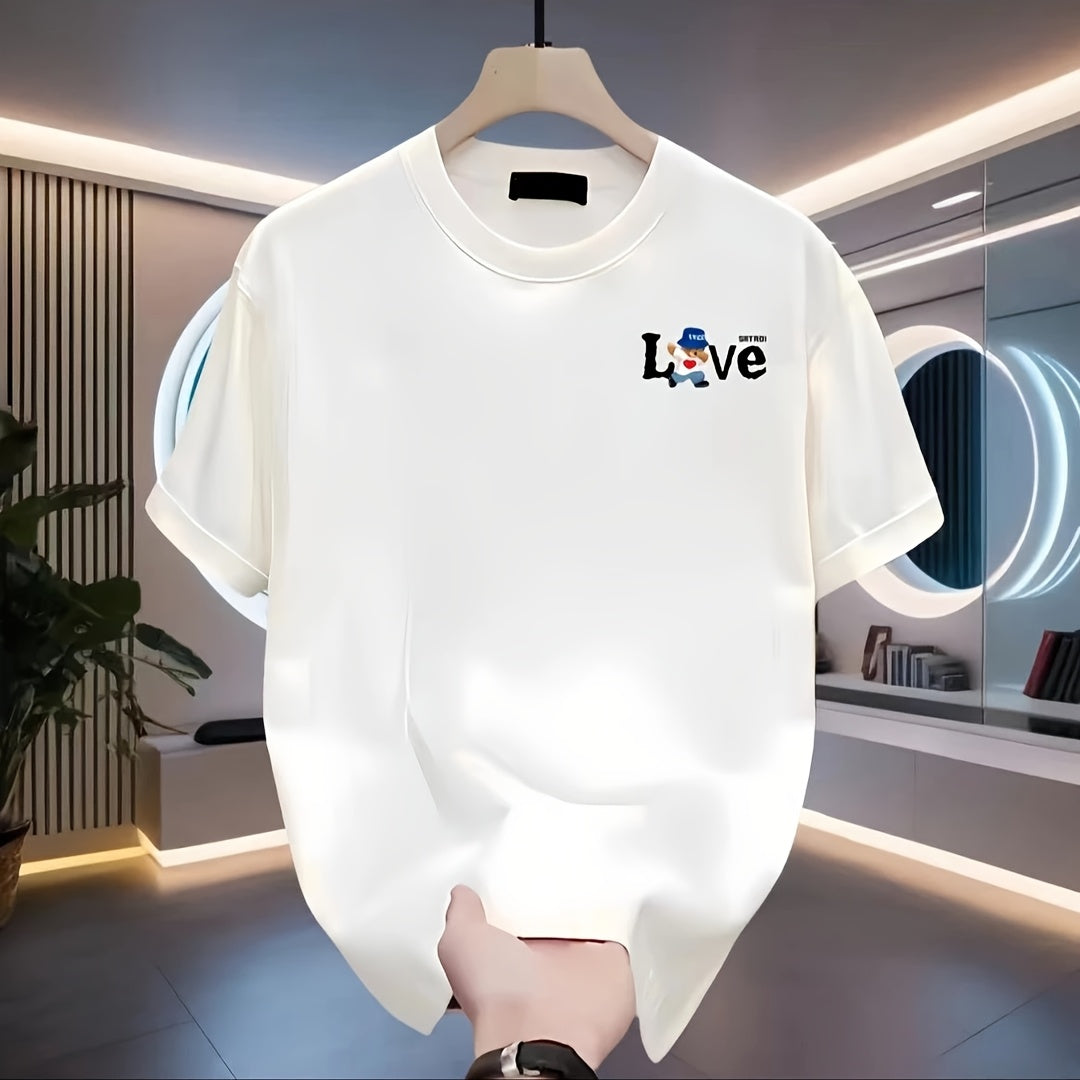 تيشيرت رجالي كاجوال ريترو من القطن 100%