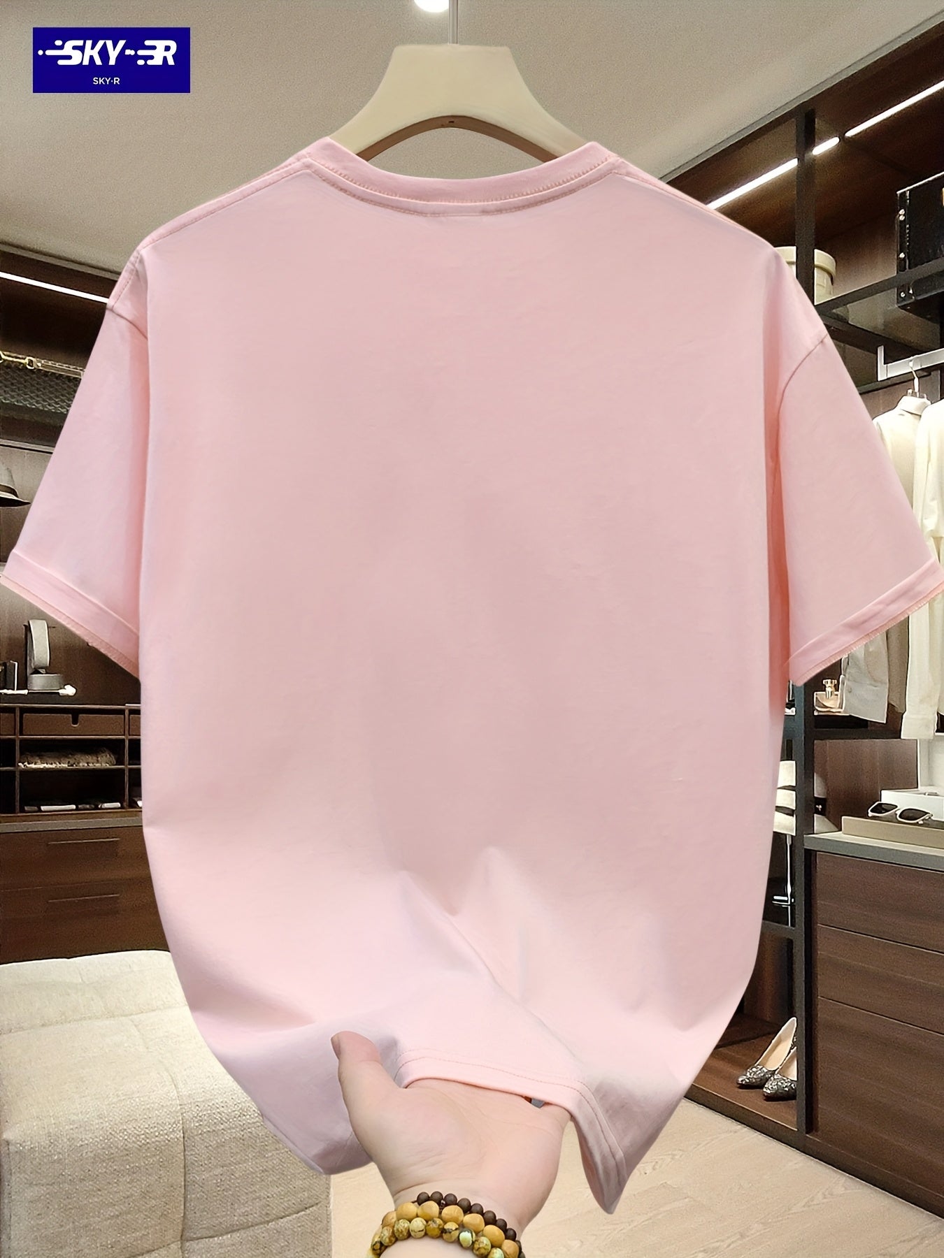 تيشيرت رجالي من القطن بطباعة جرافيك كبيرة الحجم من