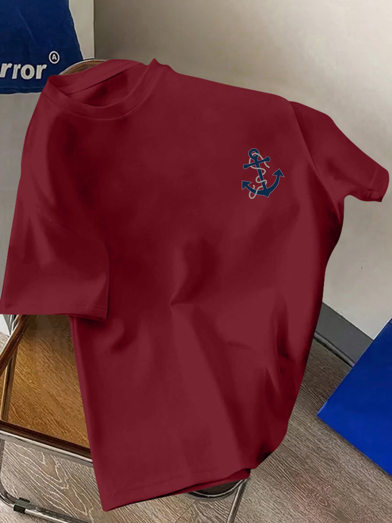 تيشيرت رجالي من القطن 100% برسمة مرساة