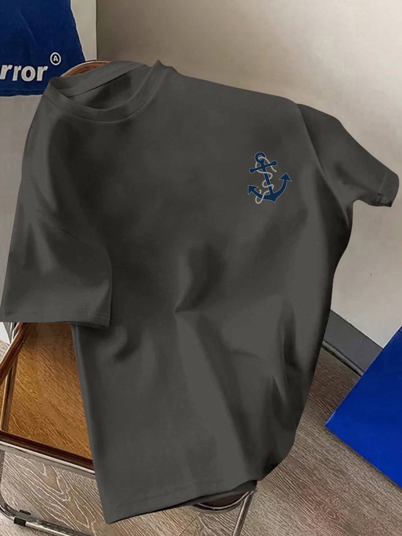 تيشيرت رجالي من القطن 100% برسمة مرساة