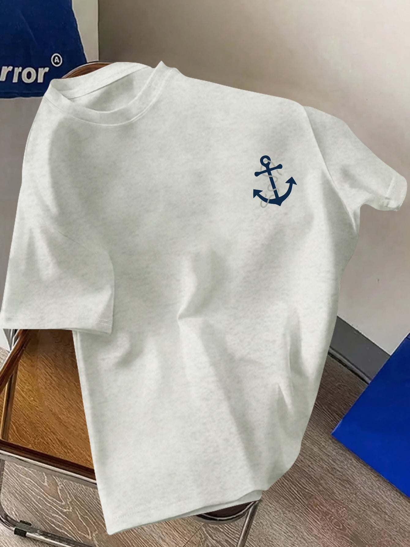 تيشيرت رجالي من القطن 100% برسمة مرساة