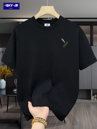 تي شيرت قطني عارض للرجال من SKY·R مع طباعة كرتونية