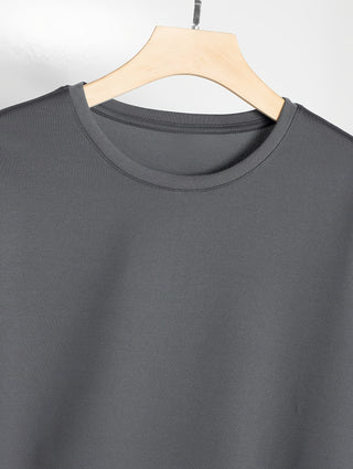 تيشيرت رجالي بأكمام قصيرة وطباعة تحفيزية "لا تستسلم أبدًا"