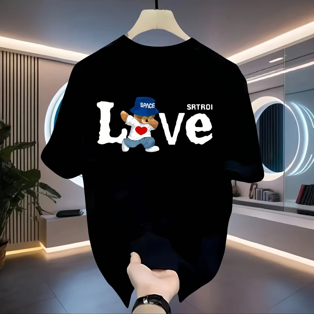 تيشيرت رجالي كاجوال ريترو من القطن 100%