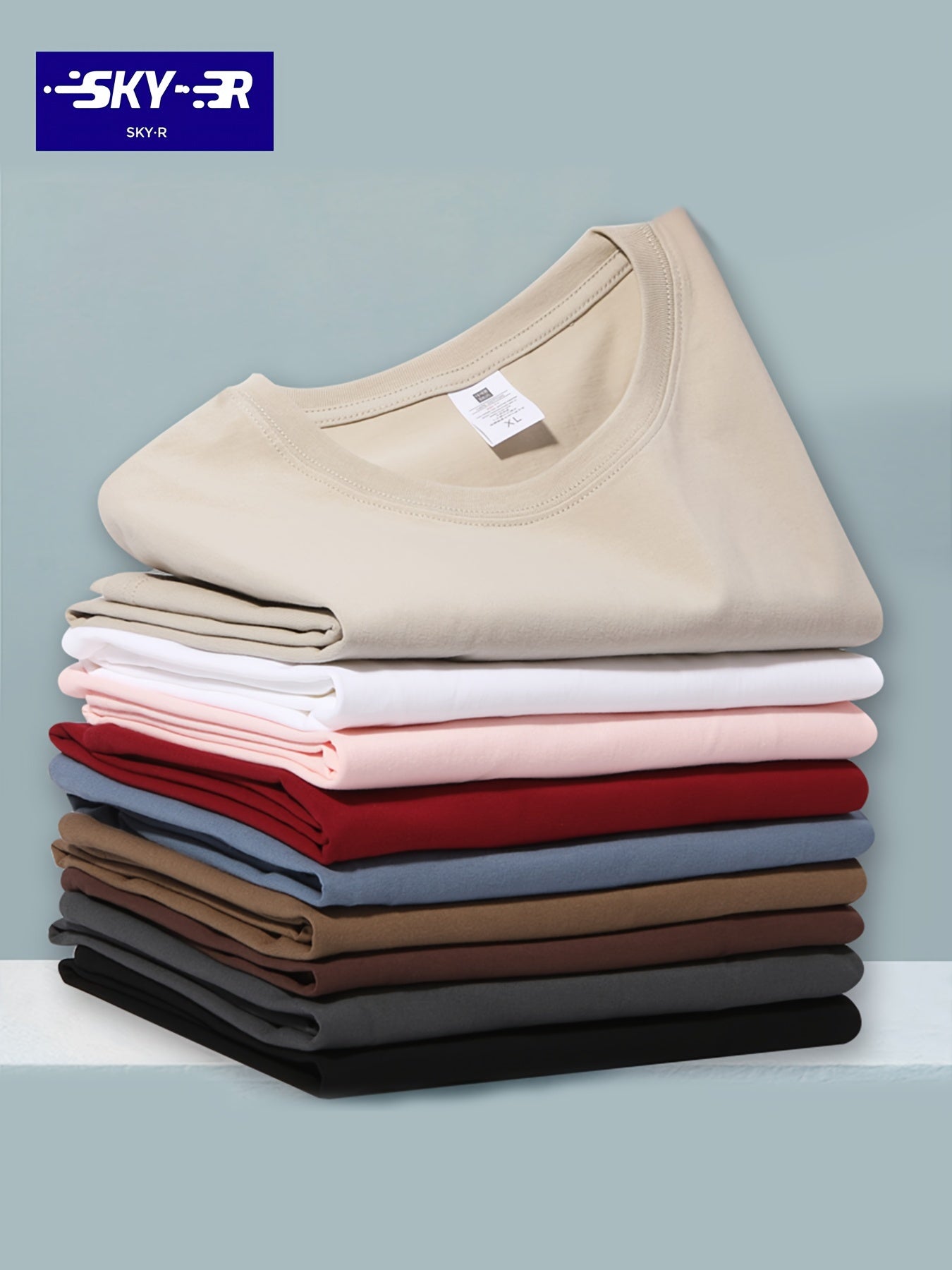 تي شيرت كاجوال صيفي برقبة طاقم قصيرة