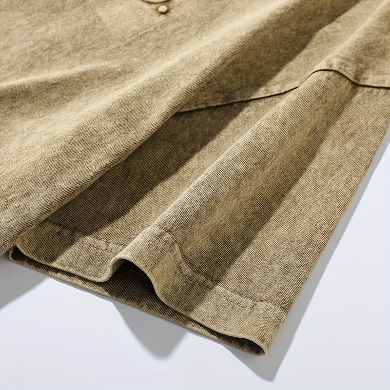 تيشيرت رجالي ثقيل مغسول بتصميم فينتاج