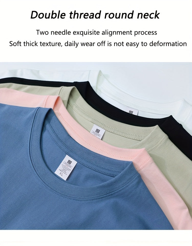 تي شيرت كاجوال صيفي برقبة طاقم قصيرة