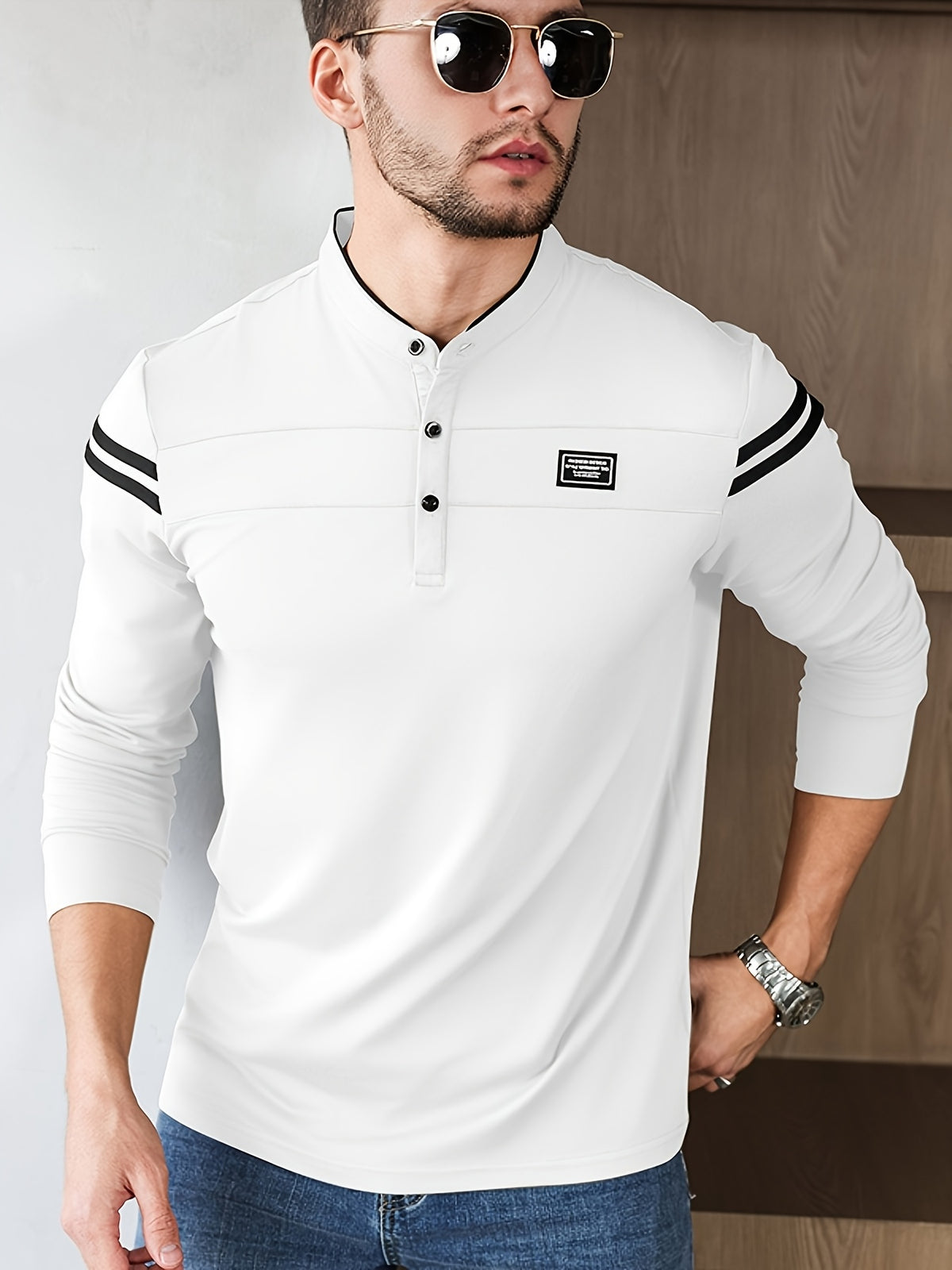 تي شيرت كاجوال للرجال بأكمام طويلة