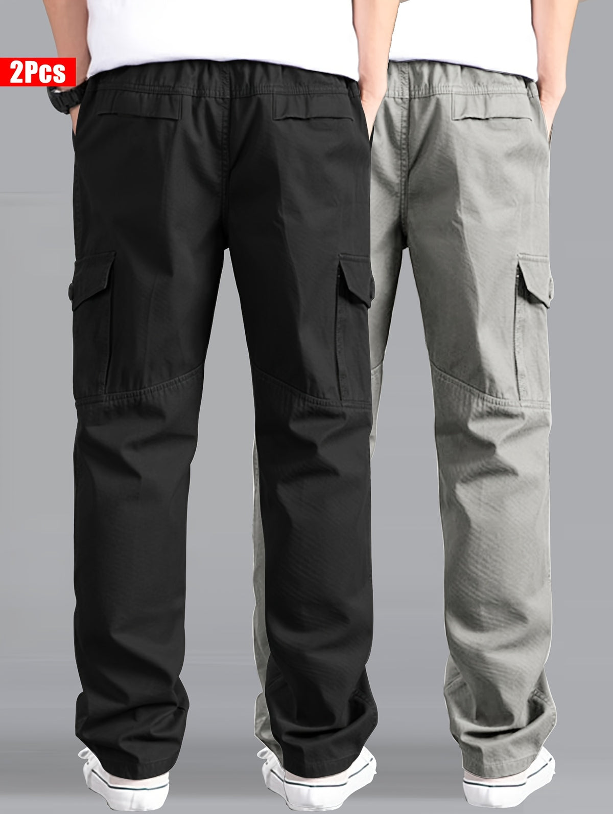 قطعتان من سروال كارجو قطني للرجال