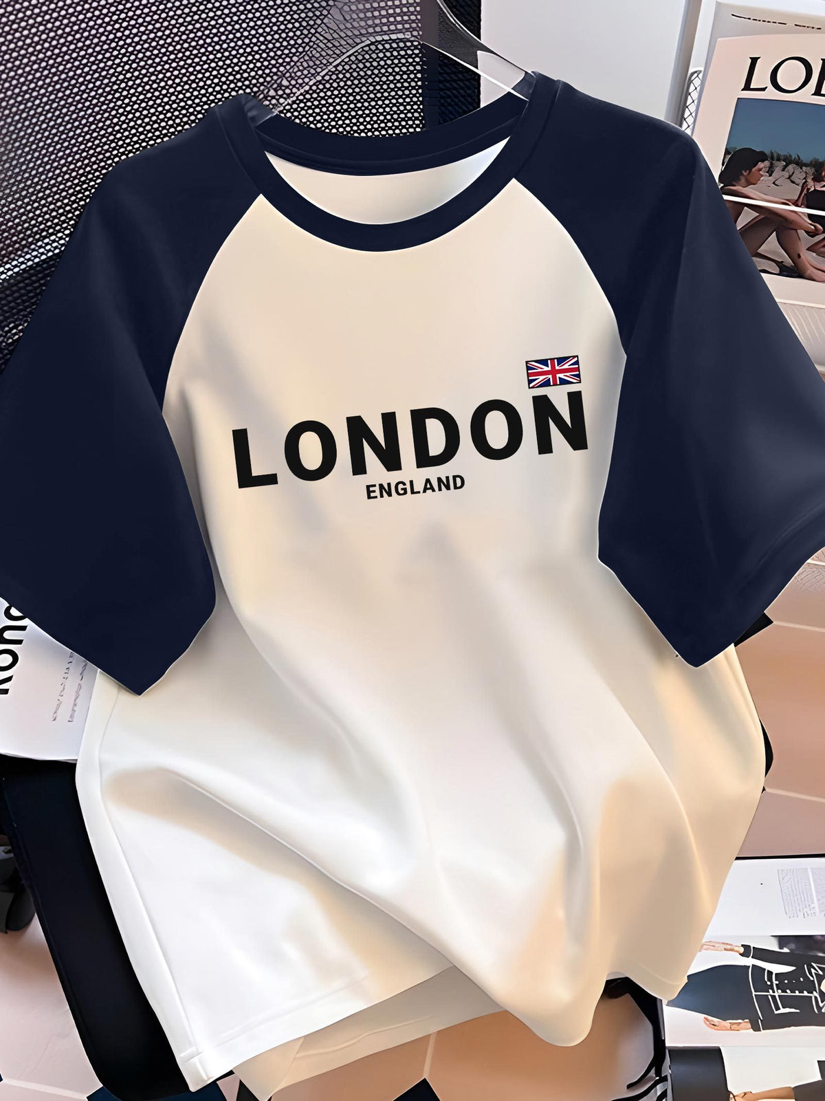 تيشيرت رجالي برسمة لندن إنجلترا بأكمام راجلان