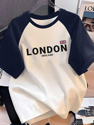 تيشيرت رجالي برسمة لندن إنجلترا بأكمام راجلان