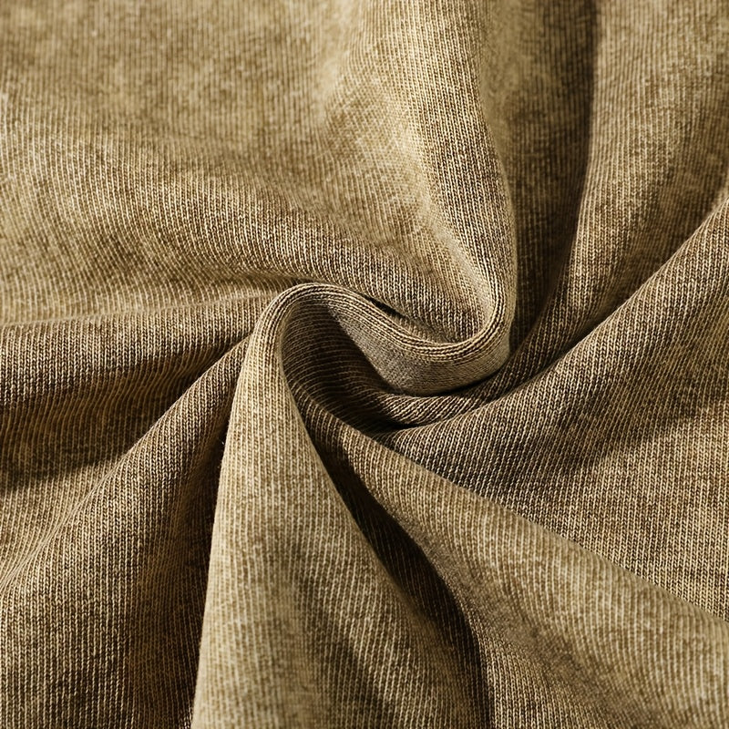 تيشيرت رجالي ثقيل مغسول بتصميم فينتاج