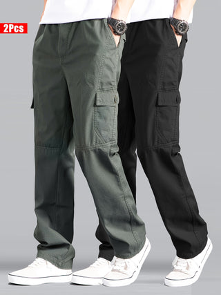قطعتان من سروال كارجو قطني للرجال