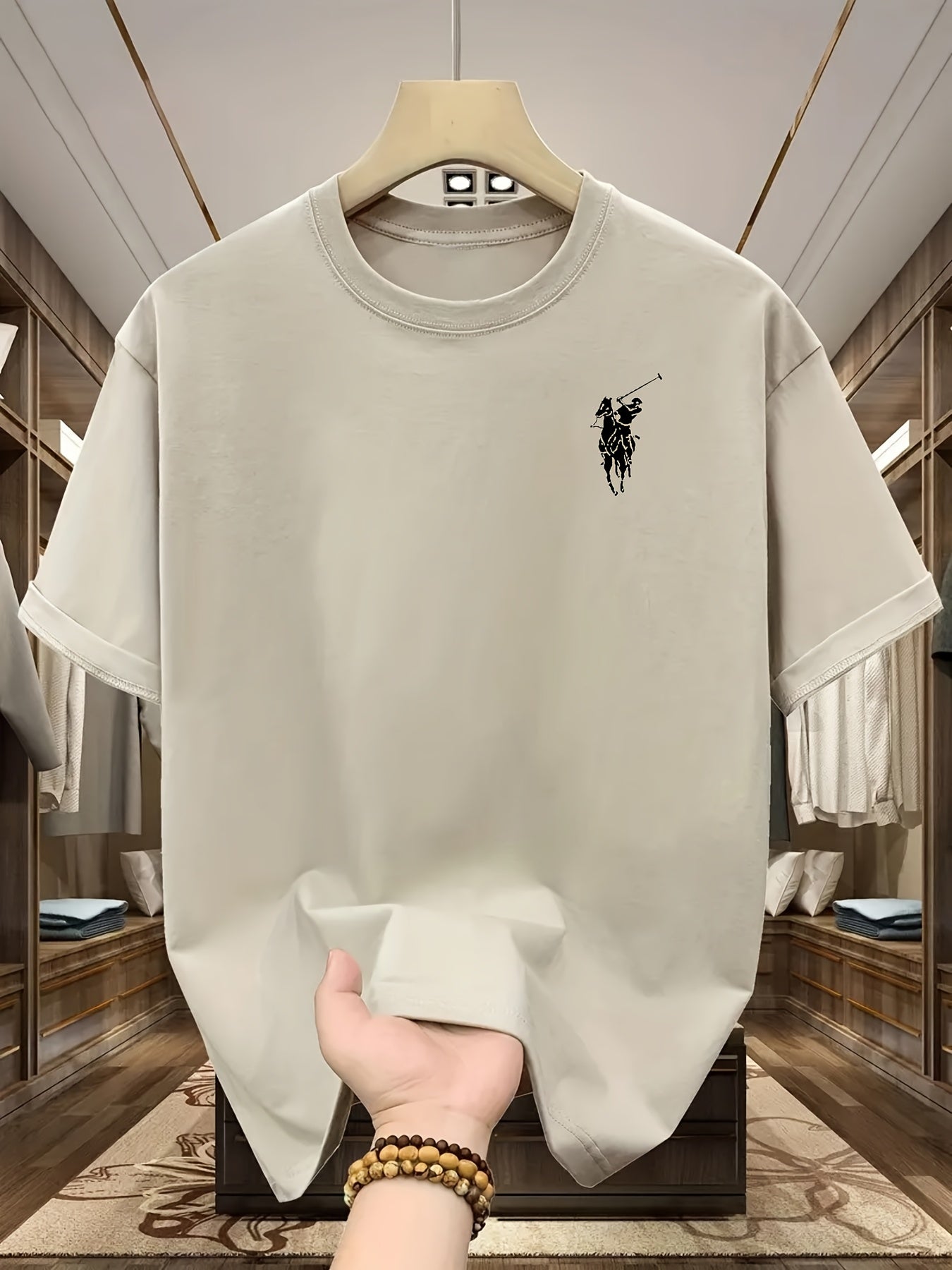 تيشيرت قطني بشعار اللاعب للرجال