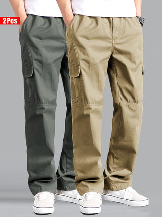 قطعتان من سروال كارجو قطني للرجال