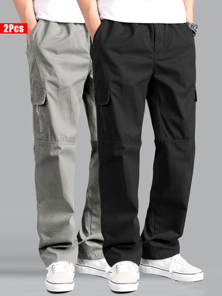 قطعتان من سروال كارجو قطني للرجال