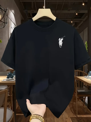 تيشيرت قطني بشعار اللاعب للرجال